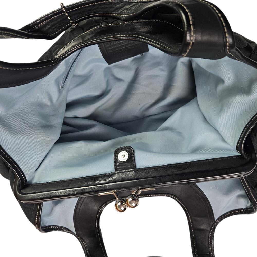 Y2K Coach Ergo Signature Coach Kisslock Black Hobo Shoulder Bag RARE - Picture 6 of 10